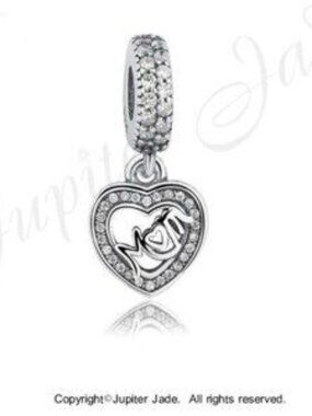 Pandora Silver Heart Mom Charm